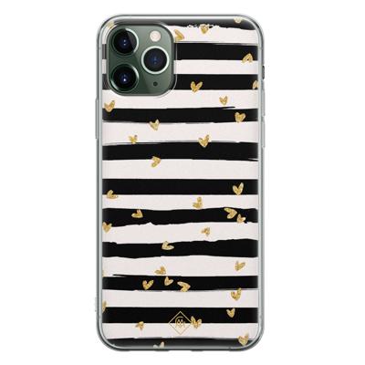 iPhone 11 Pro Max siliconen telefoonhoesje - Hart streepjes iPhone 11 Pro Max siliconen telefoonhoesje - Hart streepjes