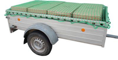 HP Autozubehör 25166 Aanhangernet (Ø x l) 3 mm x 4 m Met rubberen spanband