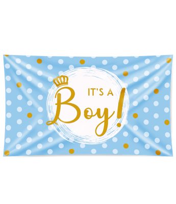 Gevelvlag It&apos;s a Boy! Blauw (150x90cm)