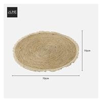 J-Line tapijt Kwastjesband - vloerkleed - jute - beige|bruin - small - thumbnail