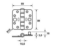AXA Veiligheidsscharnier Smart Easyfix SKG*** 89x89X3 mm met ronde hoek zwart - thumbnail
