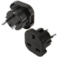 Hoge kwaliteit UK stekker naar EU Plug AC Wall universele Travel Power Socket Plug Adaptor(Black) - thumbnail