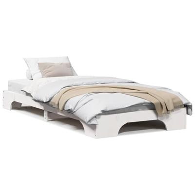 Bedframe Wit 90 x 200 cm Massief grenenhout