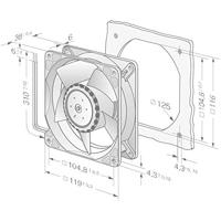 EBM Papst 4114 N/2H8P Axiaalventilator 24 V/DC 570 m³/h (l x b x h) 119 x 119 x 38 mm - thumbnail