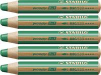 Kleurpotlood stabilo 880 woody 3 in 1 groen | 5 stuks - thumbnail