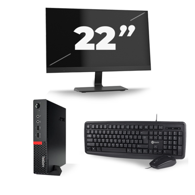 Lenovo ThinkCentre M710q USFF - Intel Core i7-6e Generatie - 16GB RAM - 256GB SSD - Windows 11 + 1x 22 inch Monitor