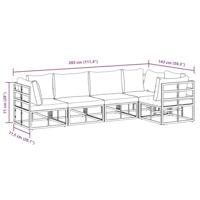 Tuinbankenset met kussen 5 pcs Zwart Aluminium - thumbnail