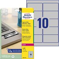Avery ultra-sterke zilverkleurige etiketten ft 96 x 50,8 mm (b x h), 200 stuks, 10 per blad - thumbnail