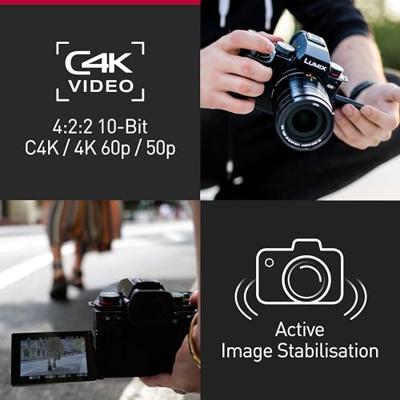 Panasonic LUMIX DC-G9M2LE Micro Four Thirds Spiegelloze Camera met Leica DG Vario-Elmarit 12-60 mm F2.8-4.0 Lens, 25,2 MP, 4K 120p/100p en 5,7K 30p/25p, Fase Hybrid AF, Wifi, Bluetooth, HDMI, Zwart