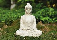 Buddha in beige van poly, B19 x D13 x H23 cm - thumbnail