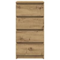 Dressoir 37,5x35x76 cm bewerkt hout artisanaal eikenkleurig - thumbnail