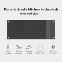 VidaXL Keuken spatscherm donkergrijs 100 x 40 cm gehard glas - thumbnail