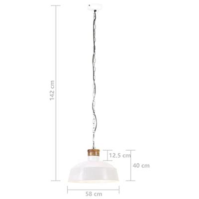 Hanglamp industrieel E27 58 cm wit
