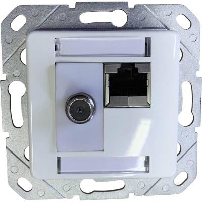 KOMOS KDD 500 Netwerkdoos Inbouw (in muur) Inzet met centraalstuk en frame CAT 6A Zilver KOMOS KDD 500 Netwerkdoos Inbouw (in muur) Inzet met centraalstuk en frame CAT 6A Zilver