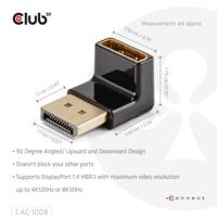 club3D CAC-1008 DisplayPort Adapter [1x DisplayPort stekker - 1x DisplayPort bus] Zwart - thumbnail