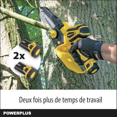 POWERPLUS POWXG1045 accu mini-kettingzaag - 12V - 10cm - 2x 2Ah batterijen inbegrepen
