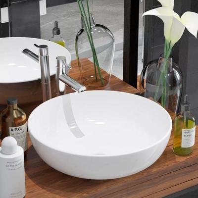 Wastafel rond wit 41,5x13,5 cm keramiek Wastafel rond wit 41,5x13,5 cm keramiek