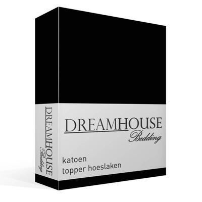 Dreamhouse Katoenen Topper Hoeslaken Zwart 160 x 220 cm