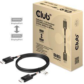 CLUB3D DisplayPort 2.1 Bi-Directional VESA DP80 Gecertificeerde kabel 4K240Hz, 8K60Hz or 10K30Hz M/M 1.2m/3.94ft