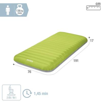 Intex 64097np truaire twin dura-beam camping mattress met quickfill usb150 luchtpomp 191x76x17cm - thumbnail