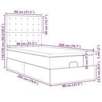 Ottomaanse bed met matras 90x200cm kunstleer grijs - thumbnail