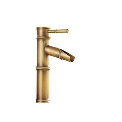 Wastafelkraan Opbouw Boss & Wessing Bamboo 20,8 cm Waterval Uitloop Antiek Brons Aqua Splash