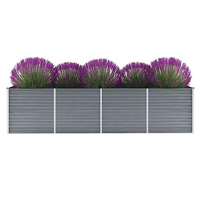 VidaXL Plantenbak verhoogd 320x80x77 cm gegalvaniseerd staal grijs VidaXL Plantenbak verhoogd 320x80x77 cm gegalvaniseerd staal grijs