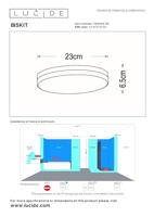 Lucide BISKIT - Plafonnière Badkamer - Ø 23 cm - LED - 1x12W 2700K - IP44 - Bewegingssensor - Zwart - thumbnail
