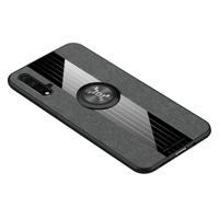 Voor Huawei Nova 5 XINLI stiksels doek Textue schokbestendig TPU beschermhoes met ring houder (grijs) - thumbnail