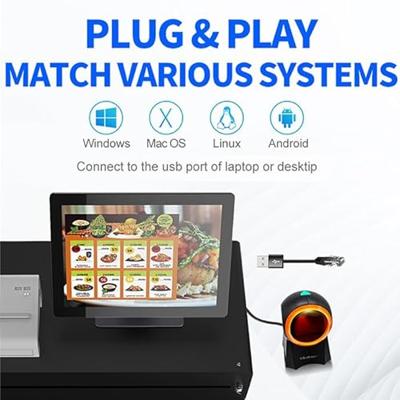 Qoltec 50857 Bedrade desktop barcodescanner 1D | 2D