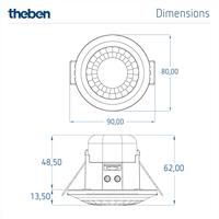 Theben 1030052 Aanwezigheidsmelder Wit - thumbnail