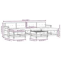 7-delige Loungeset met kussens massief hout wit - thumbnail