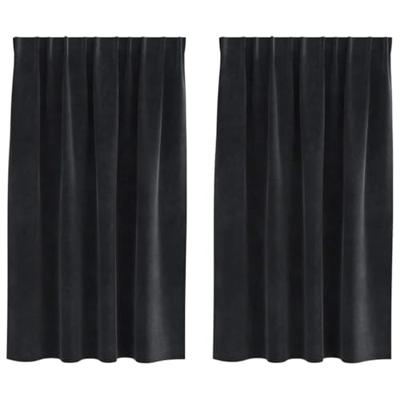 VidaXL Verduisterende gordijnen 2 pcs zwart 140 x 140 cm fluweel