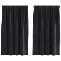 VidaXL Verduisterende gordijnen 2 pcs zwart 140 x 140 cm fluweel - thumbnail