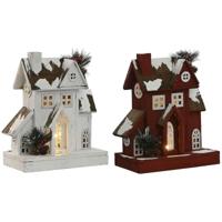 Kerstversiering Home ESPRIT Wit Rood 26 x 14 x 32 cm (2 Stuks) - thumbnail