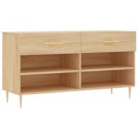 VidaXL Schoenenbank 102x35x55 cm bewerkt hout sonoma eikenkleurig - thumbnail