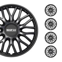 4-Delige Sparco Wieldoppenset Roma 15-inch grijs/zwart SP1596GRBK - thumbnail