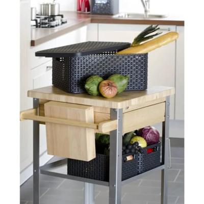 Curver opbergmand met deksel middel - grijs - 19x40x29 cm