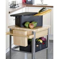 Curver opbergmand met deksel middel - grijs - 19x40x29 cm - thumbnail
