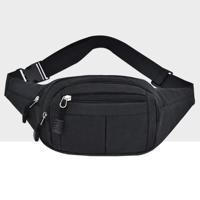 Pure kleur multi-functie casual zakken waterdichte borst tas taille sport Bag (zwart) - thumbnail