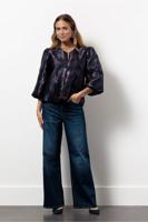 Eliza wave jacquard top - dark blue/ vintage berry - 13394 - thumbnail