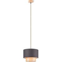 Home sweet home cane weave hanglamp linnen / zwart - thumbnail
