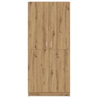 Kledingkast 80x52x180 cm bewerkt hout artisanaal eikenkleurig - thumbnail