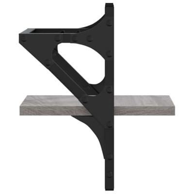 Wandschappen met stangen 2 st 20x25x30 cm grijs sonoma eiken - thumbnail
