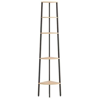 Hoekkastje met 5 schappen 45,5x31,5x180 cm lichtbruin en zwart