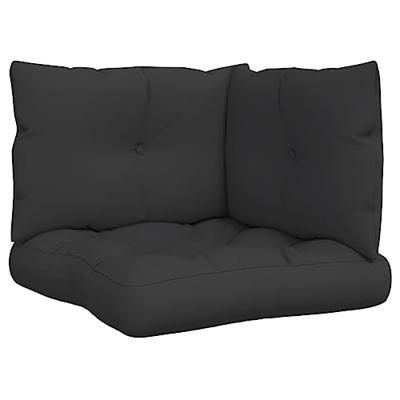 Palletkussens 3 st stof zwart