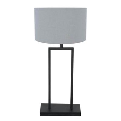 Steinhauer TafellampStang zwart met lichtblauwe kap 55cm - 3954ZW