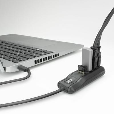 ACT AC6420 USB-C hub zwart