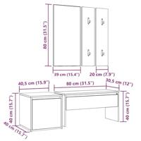 Halmeubelset bewerkt hout oud houtkleurig - thumbnail