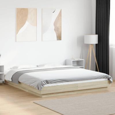Bedframe met LED-verlichting sonoma eikenkleurig 160x200 cm
